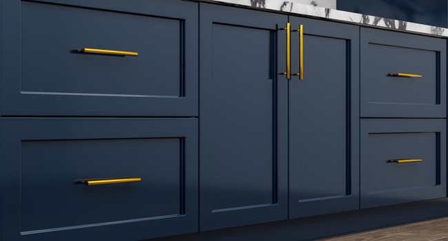 Bold Navy Blue Cabinets